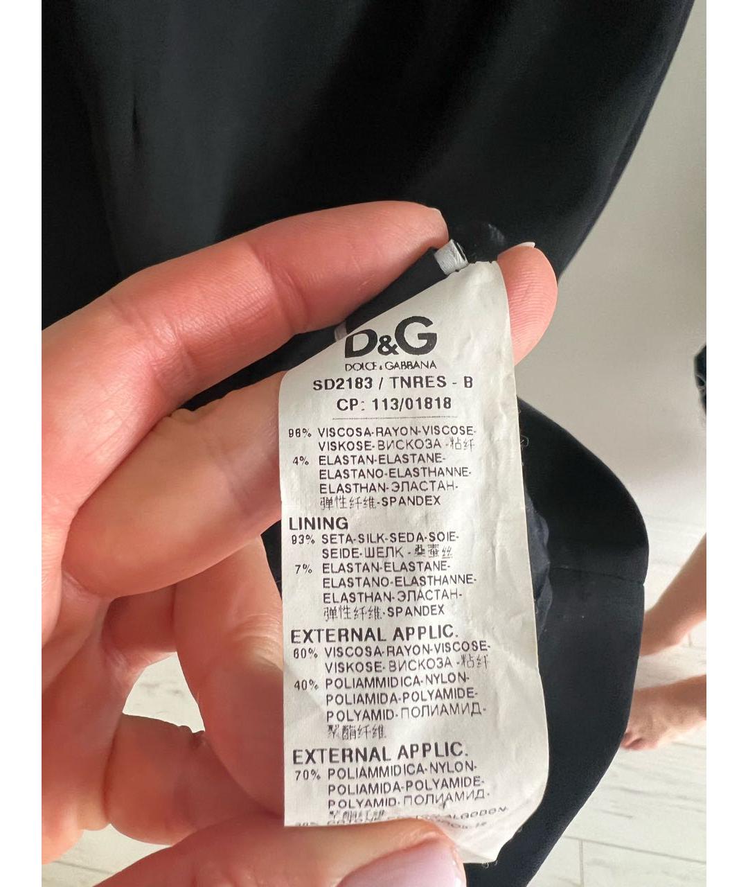 DOLCE&GABBANA Черное вискозное коктейльное платье, фото 4