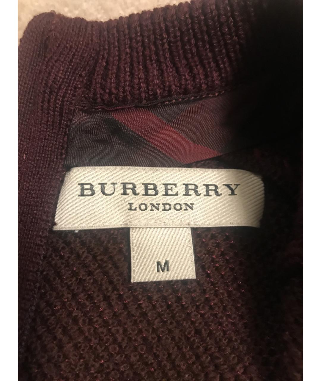 BURBERRY Бордовый вискозный джемпер / свитер, фото 4