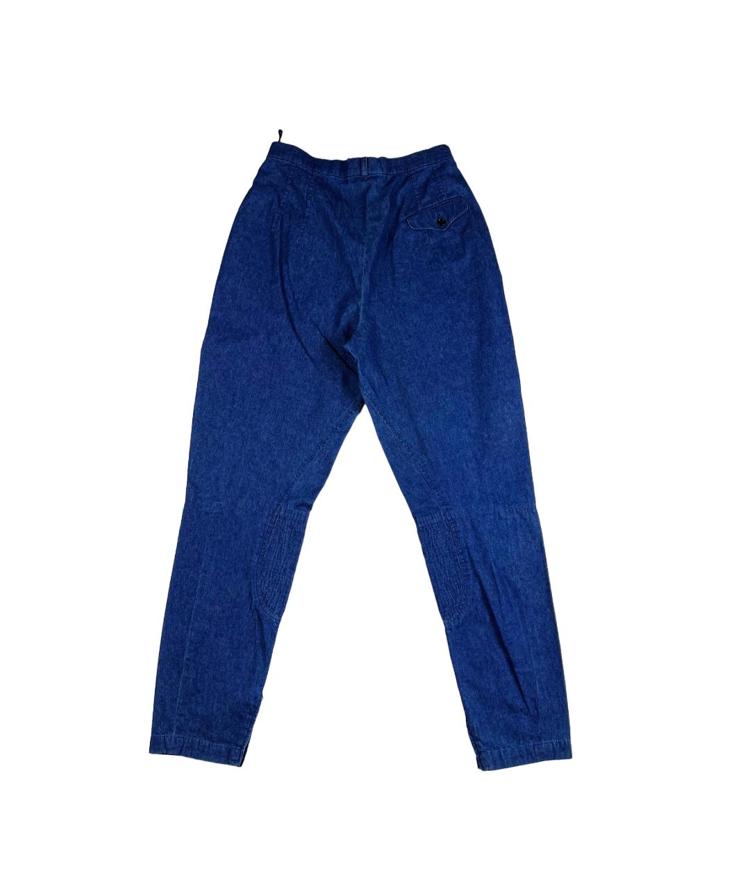 JIL SANDER Синие хлопковые брюки широкие, фото 2