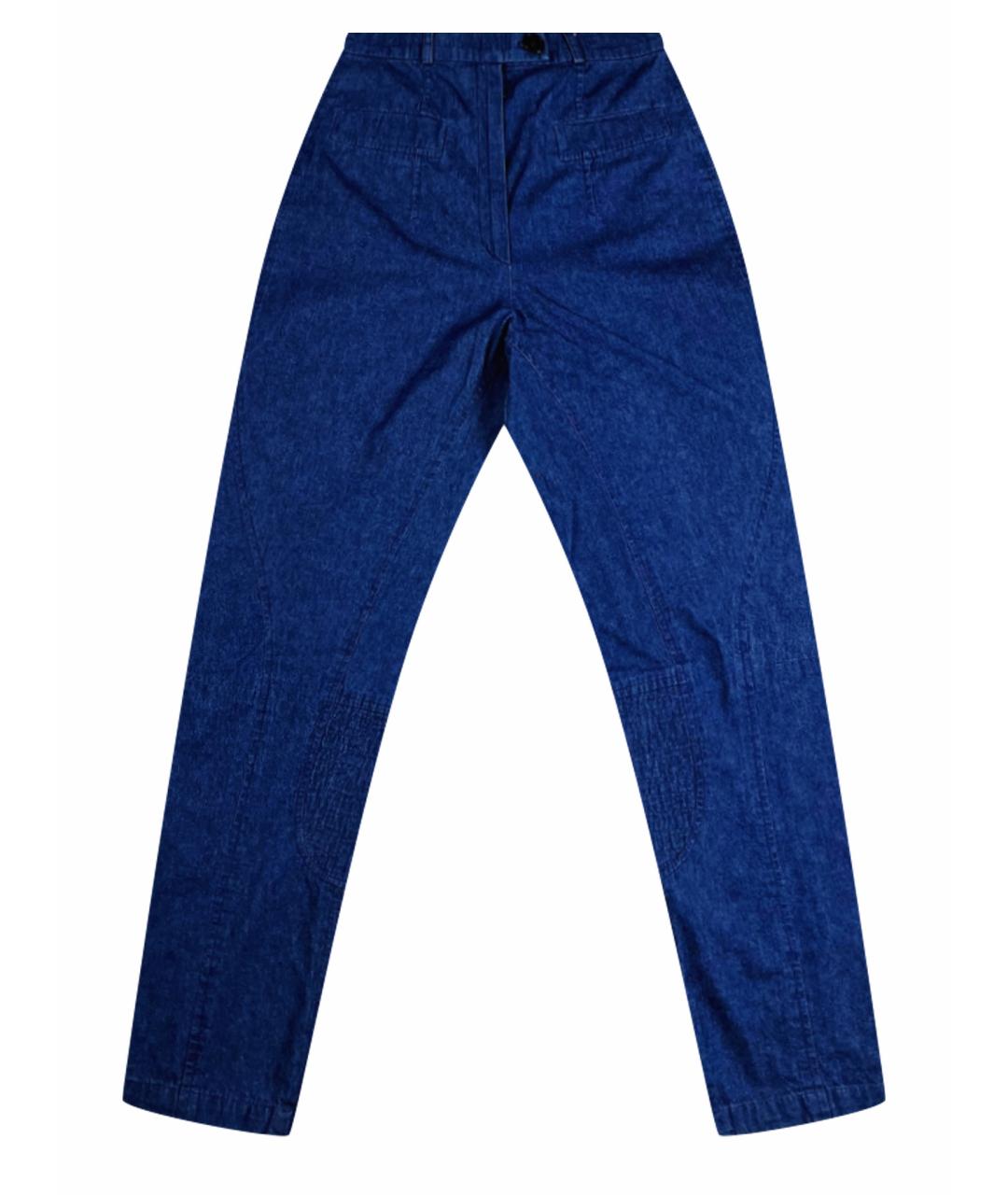 JIL SANDER Синие хлопковые брюки широкие, фото 1