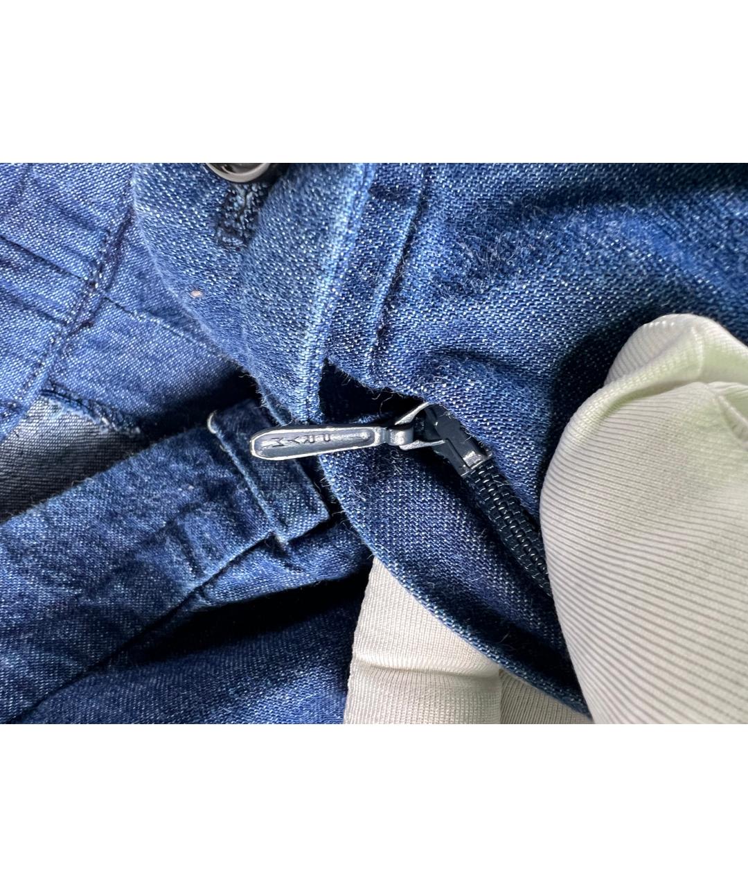 JIL SANDER Синие хлопковые брюки широкие, фото 3