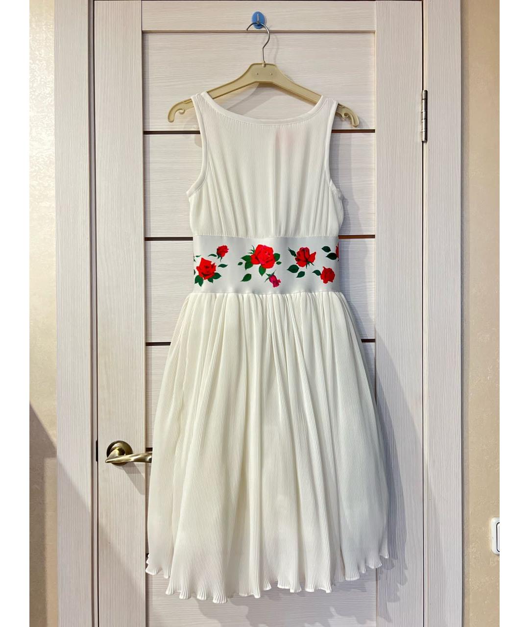 MANOUSH Белое полиэстеровое коктейльное платье, фото 9
