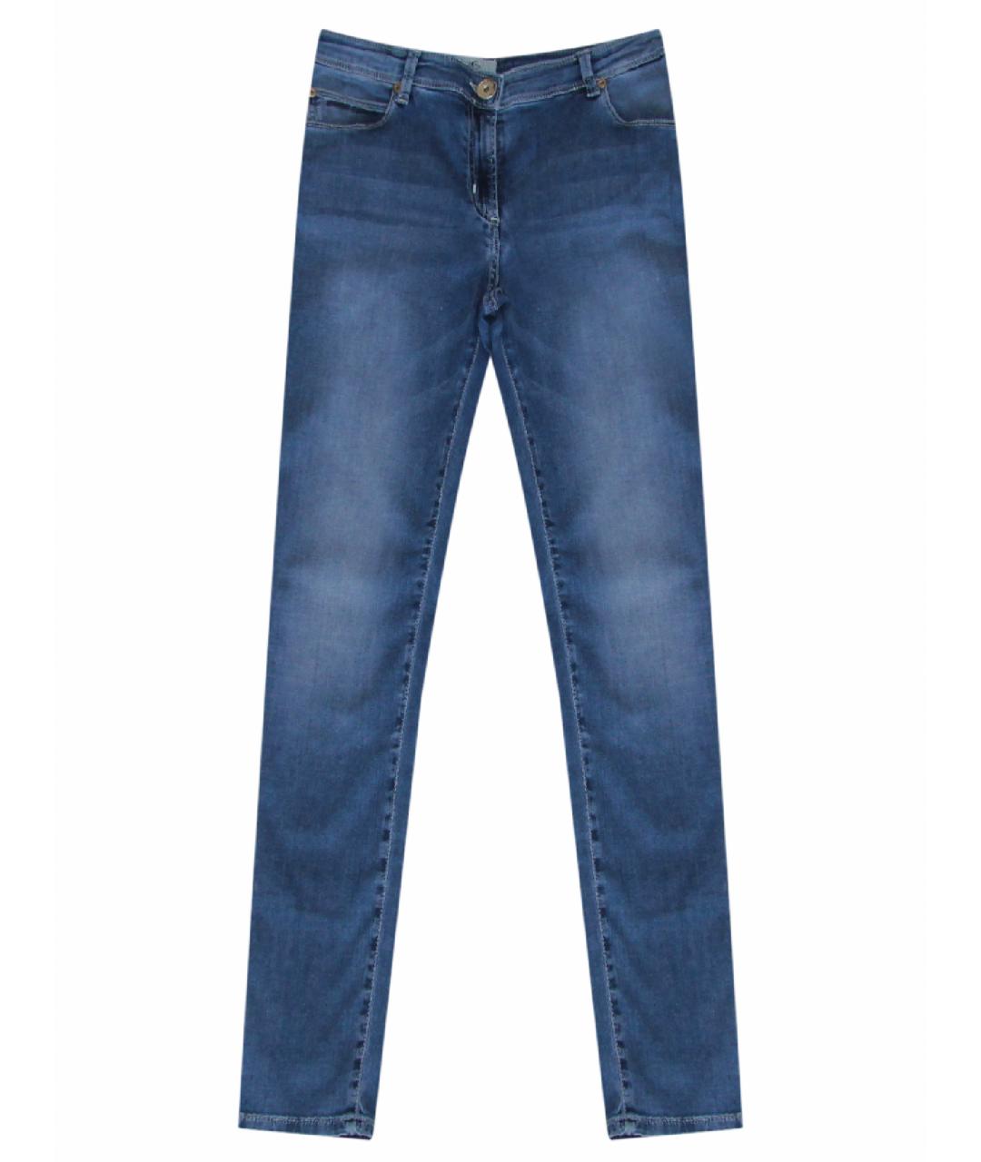 CERRUTI 1881 Синие хлопко-эластановые джинсы слим, фото 1