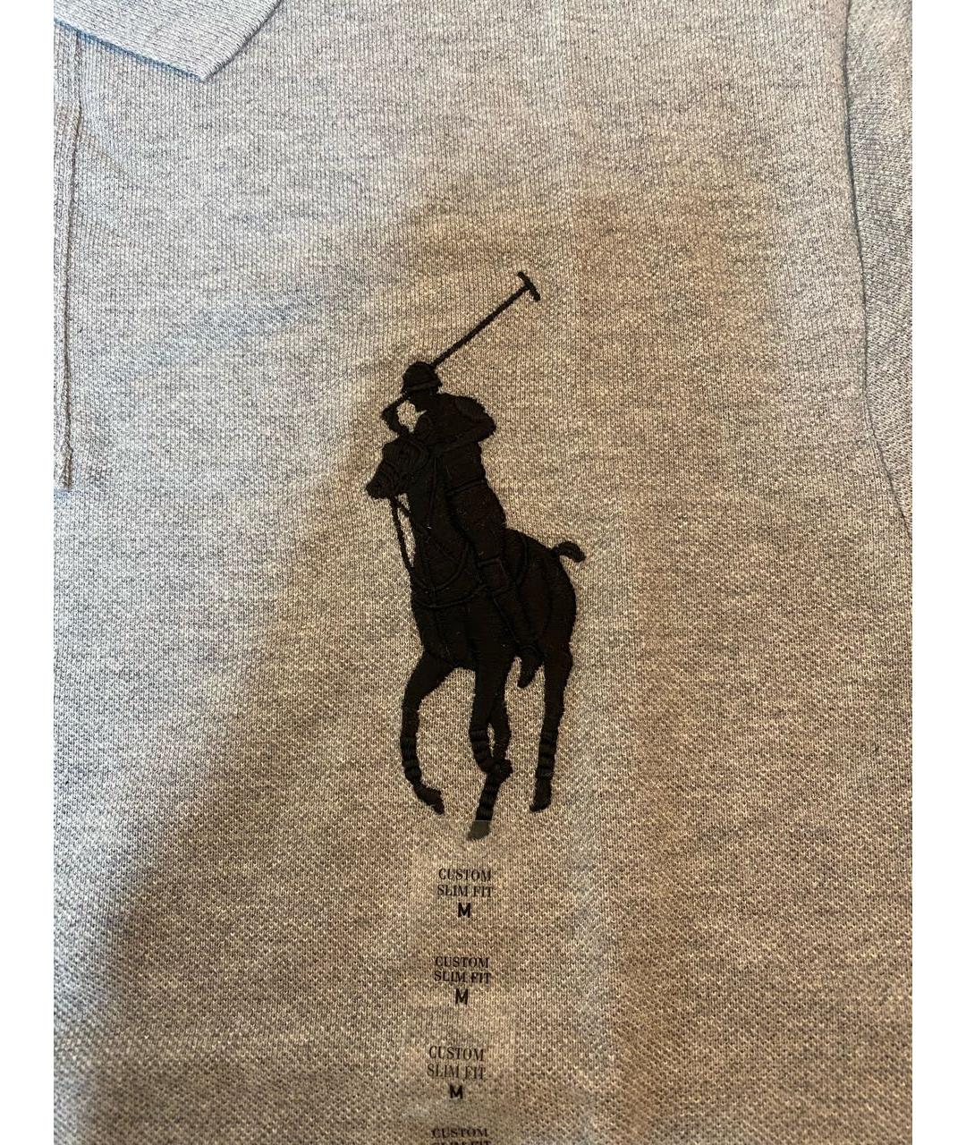 POLO RALPH LAUREN Серое хлопковое поло с коротким рукавом, фото 2