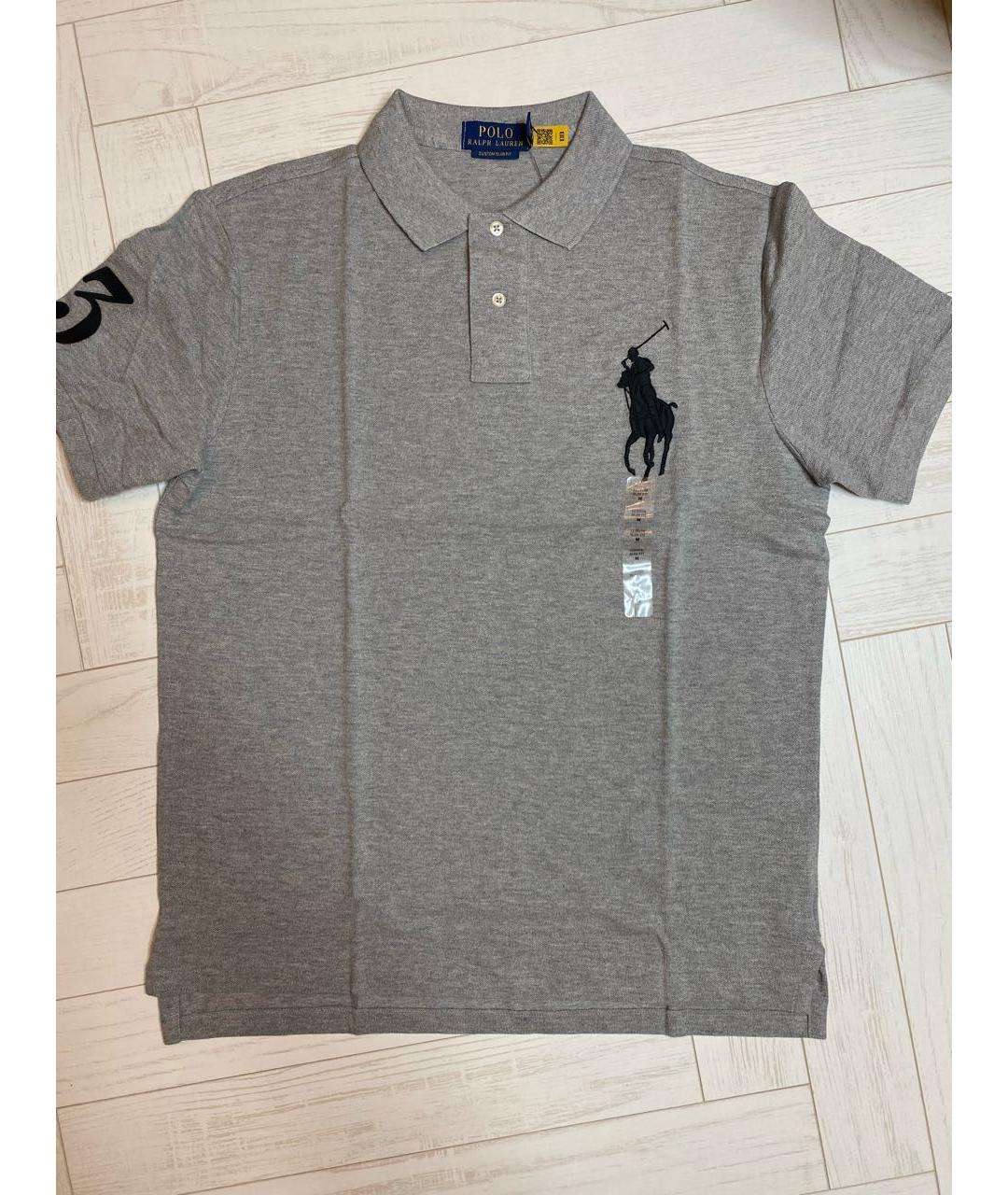 POLO RALPH LAUREN Серое хлопковое поло с коротким рукавом, фото 4