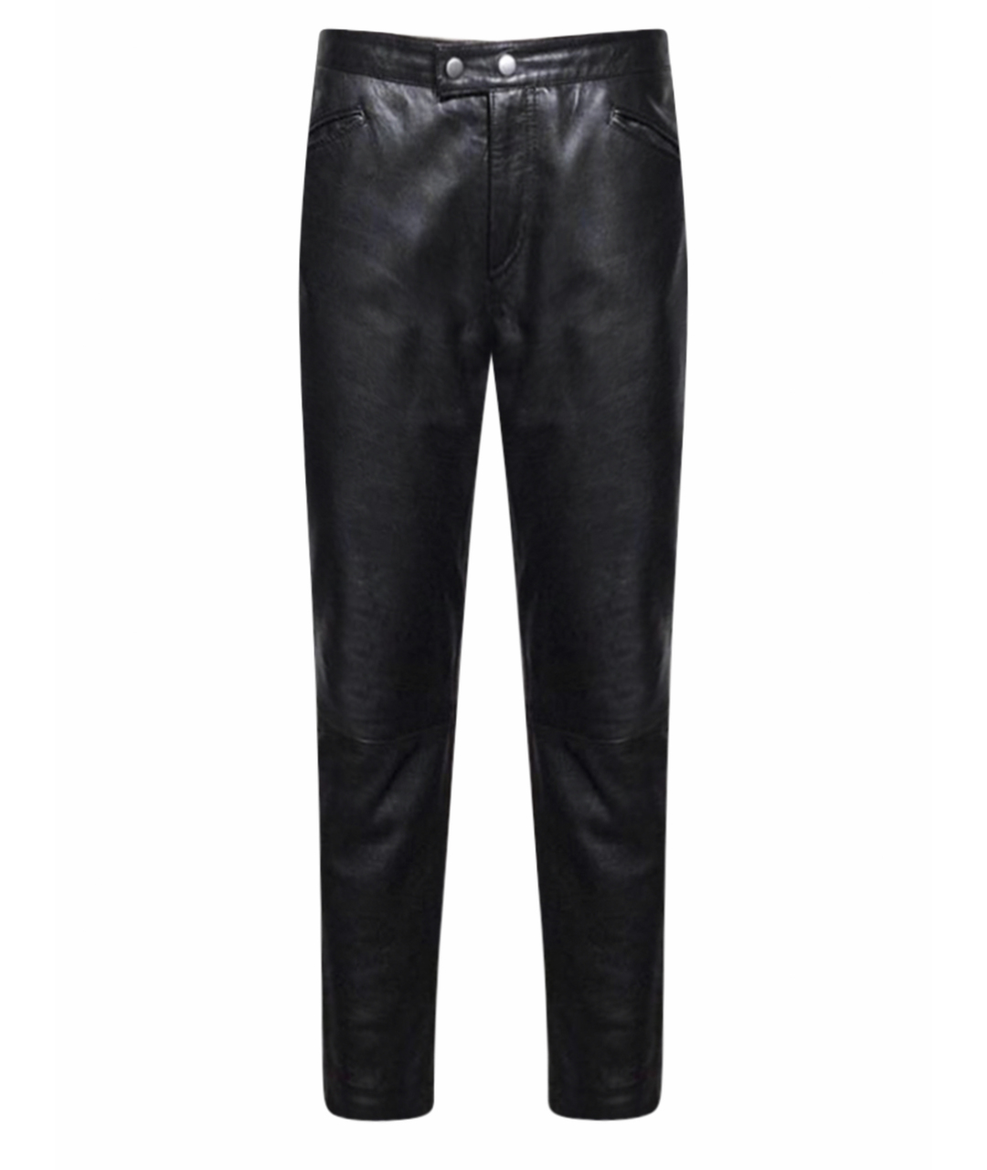 MUUBAA Черные кожаные прямые брюки, фото 9
