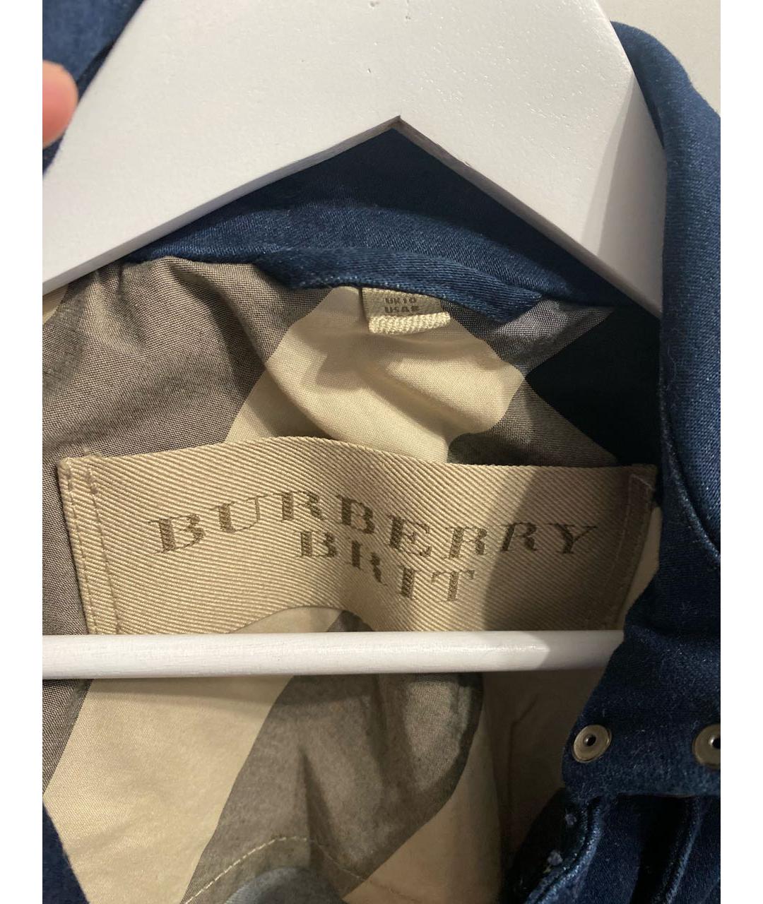 BURBERRY BRIT Темно-синий хлопко-эластановый жакет/пиджак, фото 3