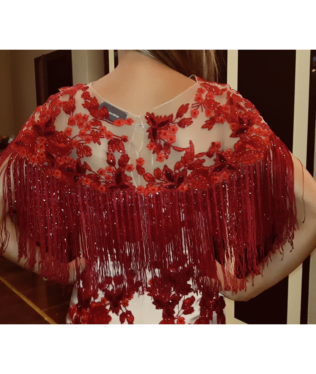 MARCHESA Красное шелковое вечернее платье, фото 4