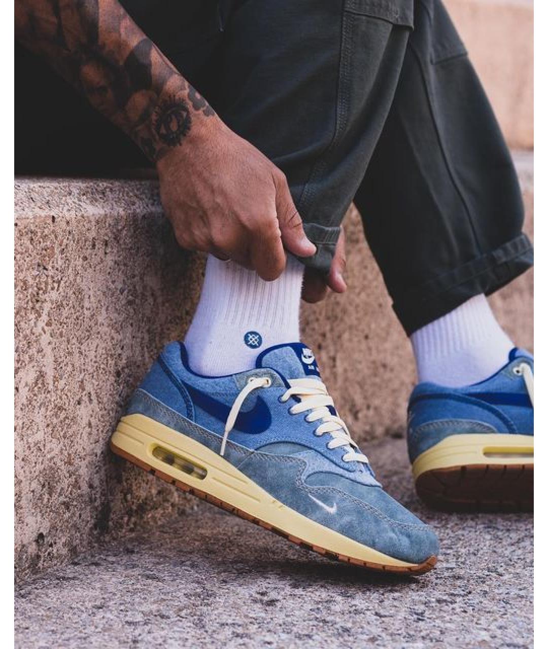 NIKE Синие текстильные низкие кроссовки / кеды, фото 5