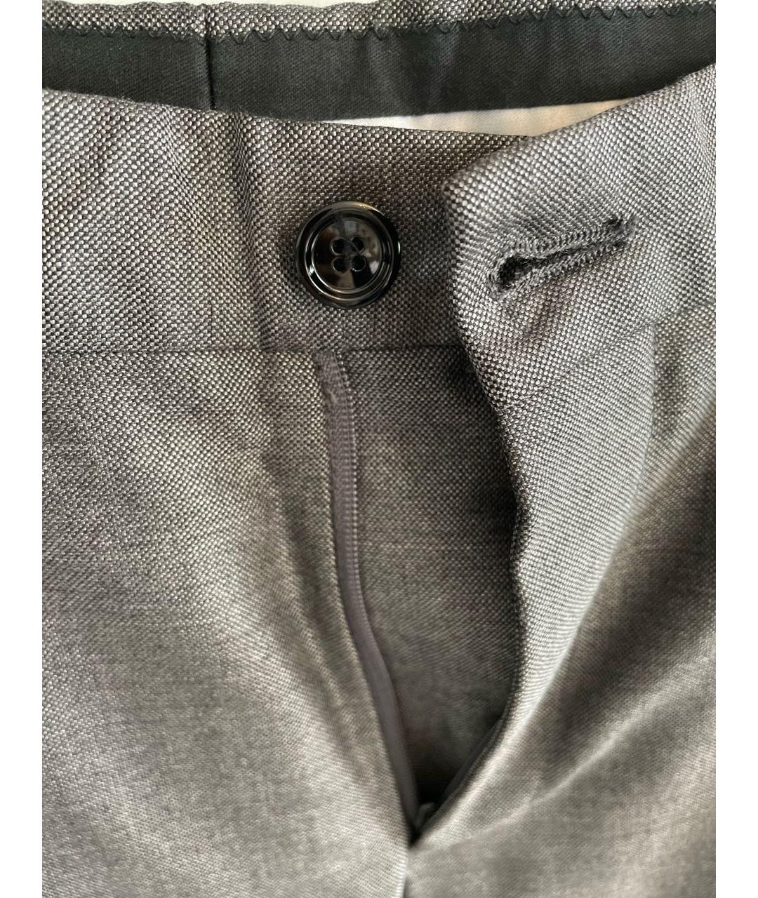 EMPORIO ARMANI Антрацитовые шерстяные классические брюки, фото 3