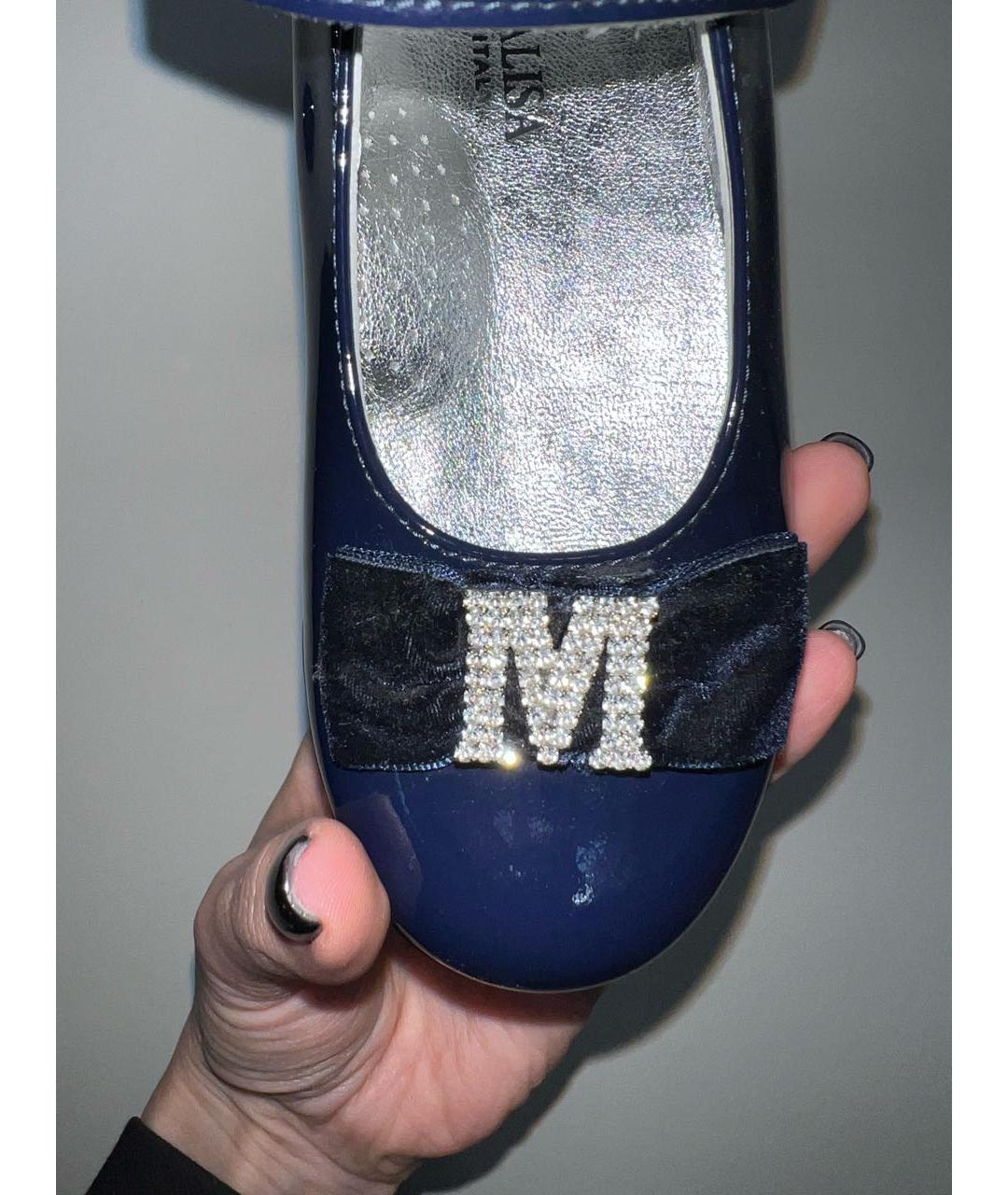 MONNALISA Темно-синие балетки и туфли из лакированной кожи, фото 3