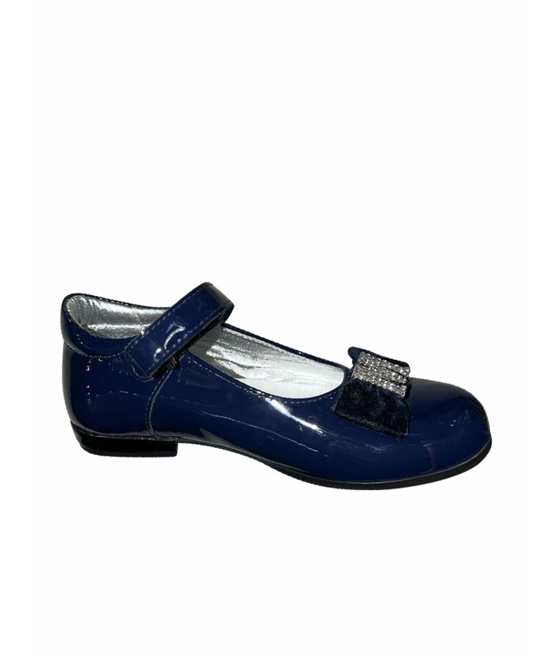MONNALISA Темно-синие балетки и туфли из лакированной кожи, фото 1