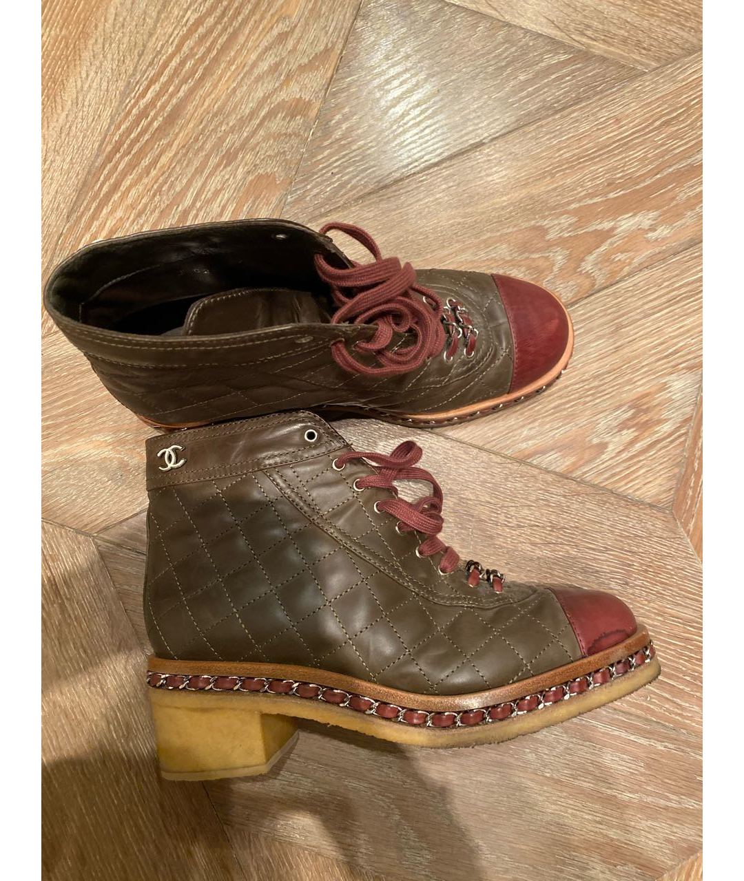 CHANEL PRE-OWNED Мульти кожаные ботинки, фото 5