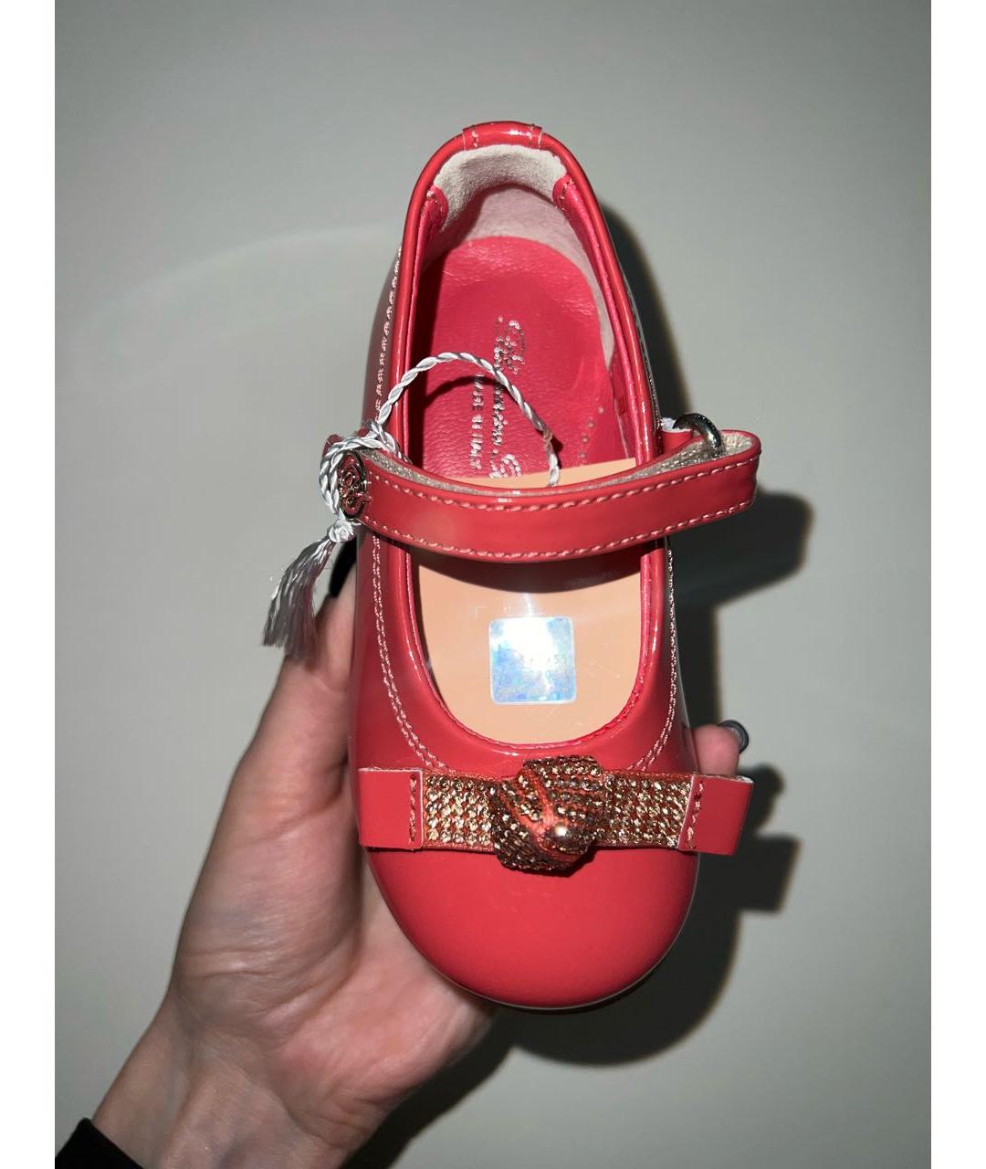 BLUMARINE BABY Коралловые балетки и туфли из лакированной кожи, фото 2