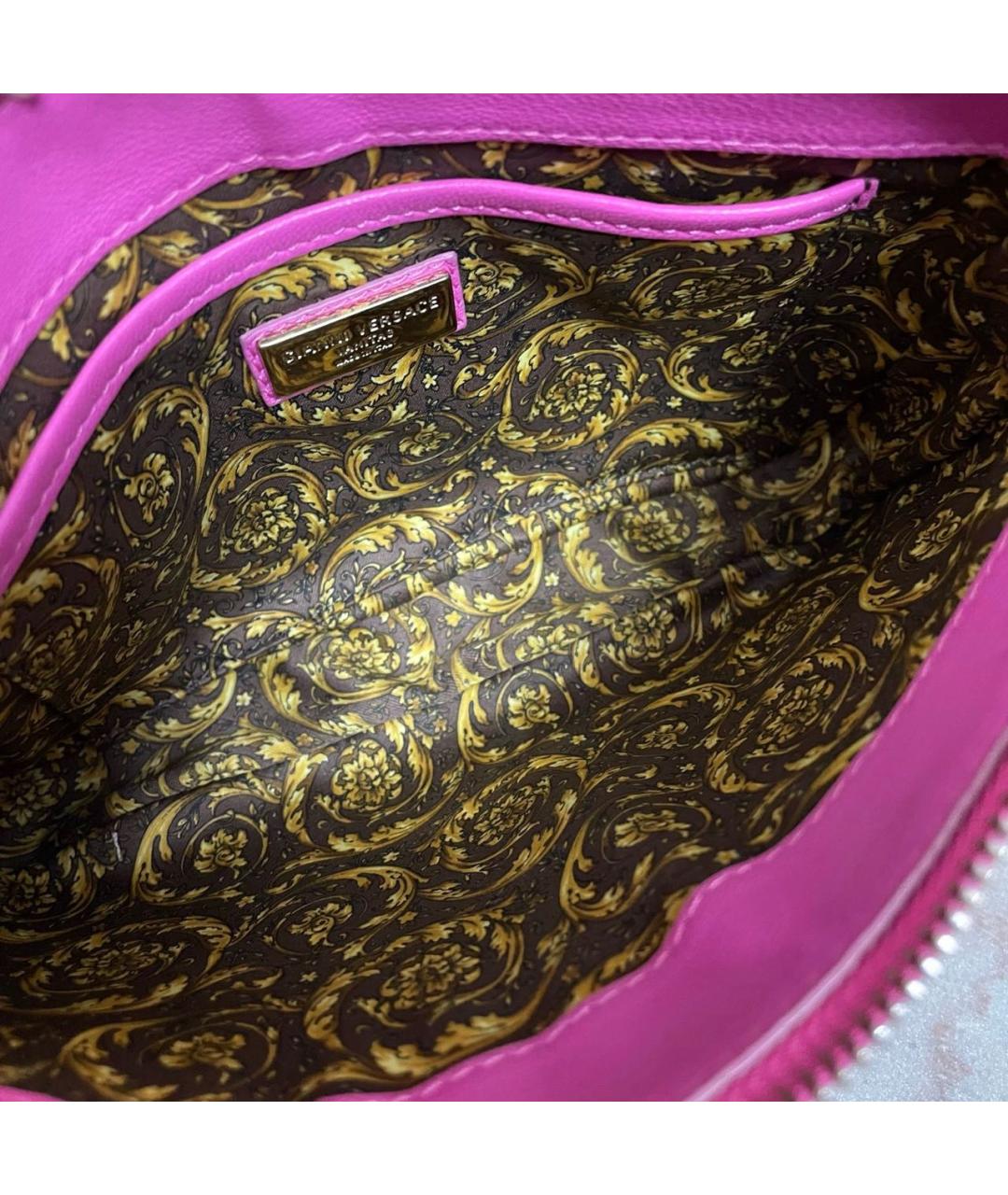 VERSACE COLLECTION Розовая кожаная сумка через плечо, фото 4