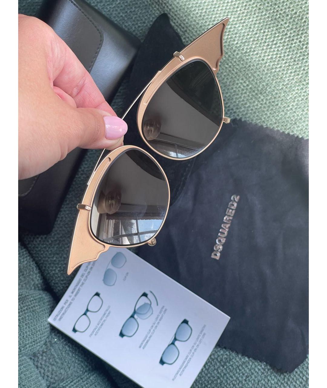 DSQUARED2 Серебряные металлические солнцезащитные очки, фото 3