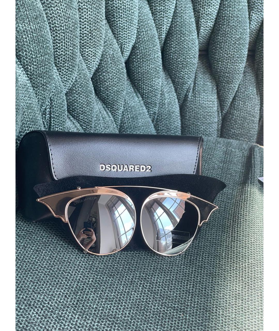DSQUARED2 Серебряные металлические солнцезащитные очки, фото 5