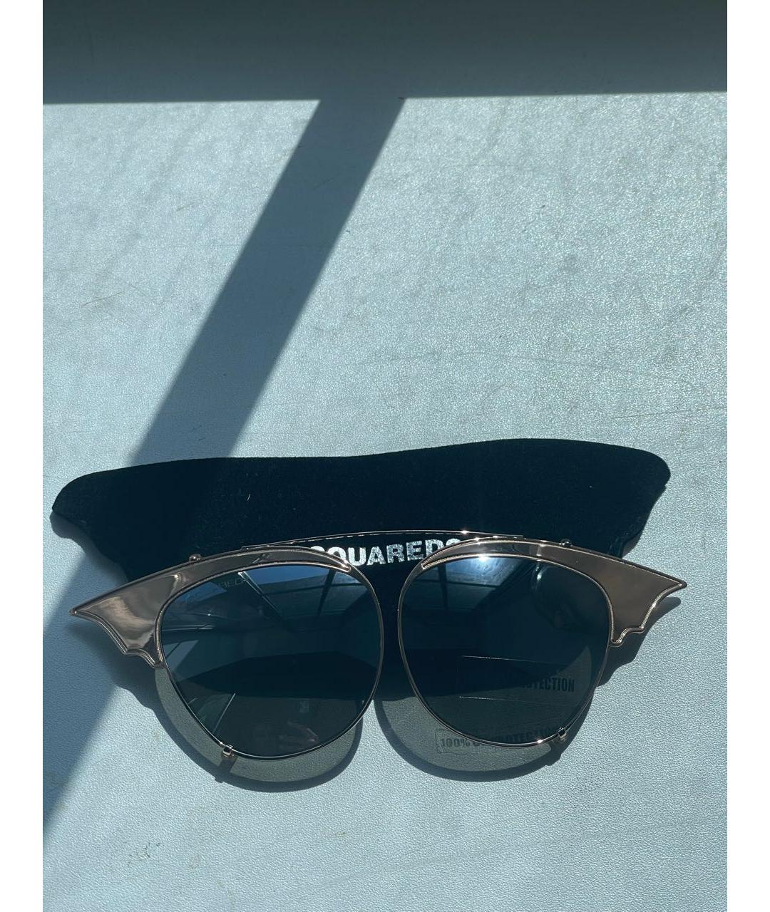 DSQUARED2 Серебряные металлические солнцезащитные очки, фото 2