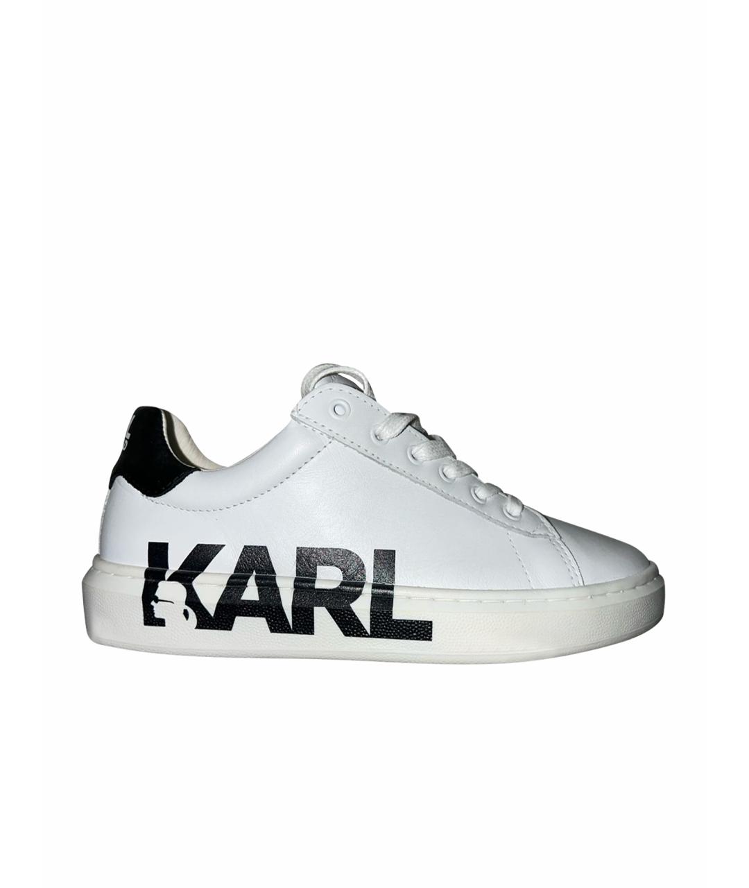 KARL LAGERFELD KIDS Белые кожаные кеды, фото 1