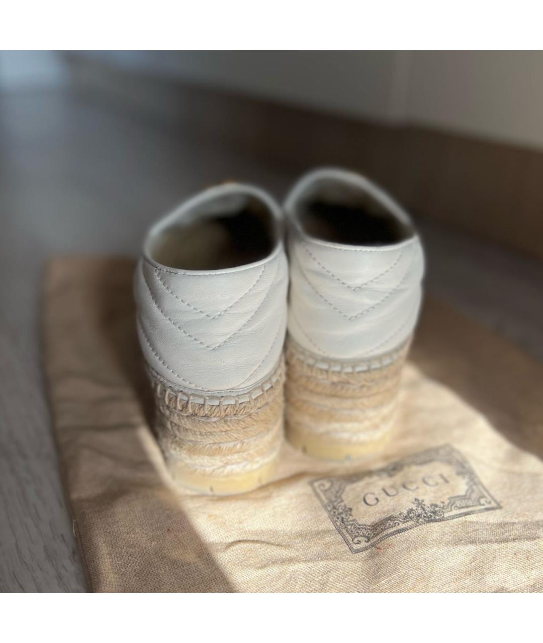 GUCCI Белые кожаные эспадрильи, фото 4