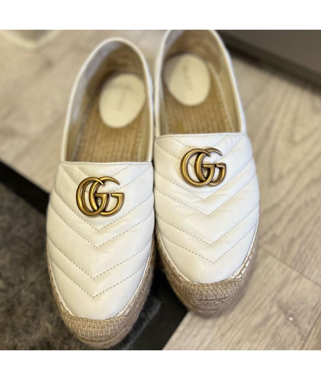 GUCCI Белые кожаные эспадрильи, фото 2