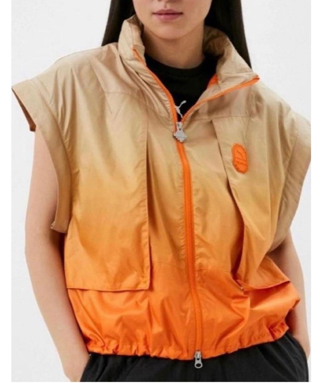 PUMA Оранжевая полиэстеровая спортивная куртка, фото 4
