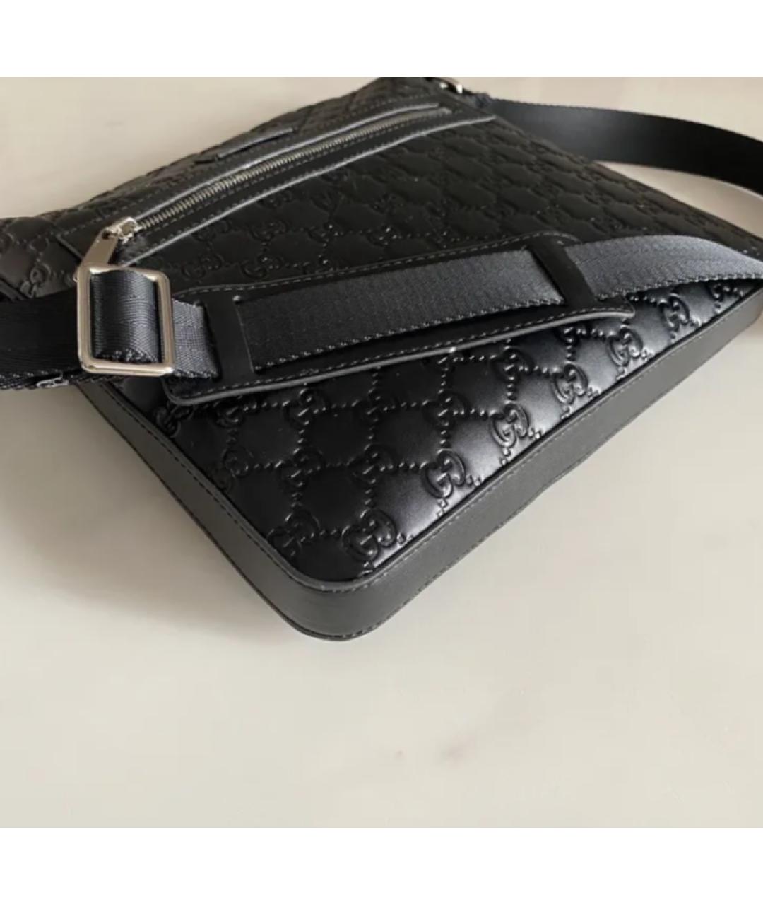 GUCCI Черная кожаная сумка на плечо, фото 8