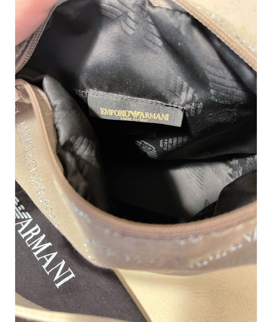 EMPORIO ARMANI Бежевая тканевая сумка через плечо, фото 5