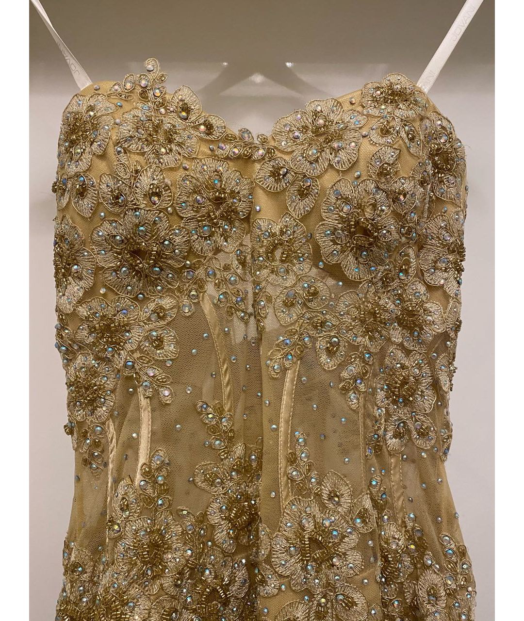JOVANI Золотое полиэстеровое вечернее платье, фото 6