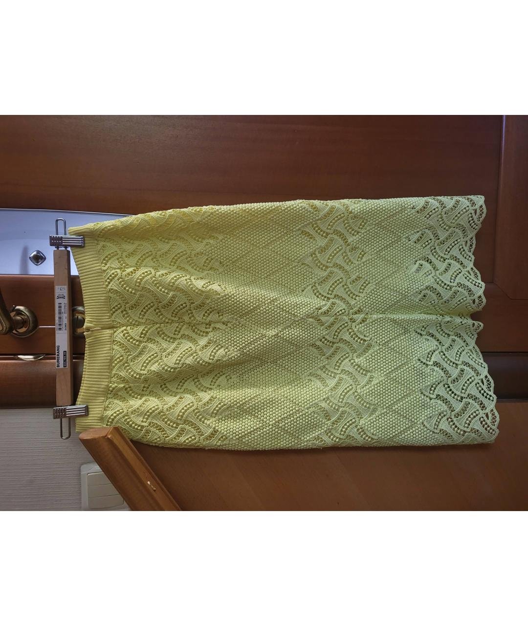 ERMANNO SCERVINO Желтая полиэстеровая юбка миди, фото 2