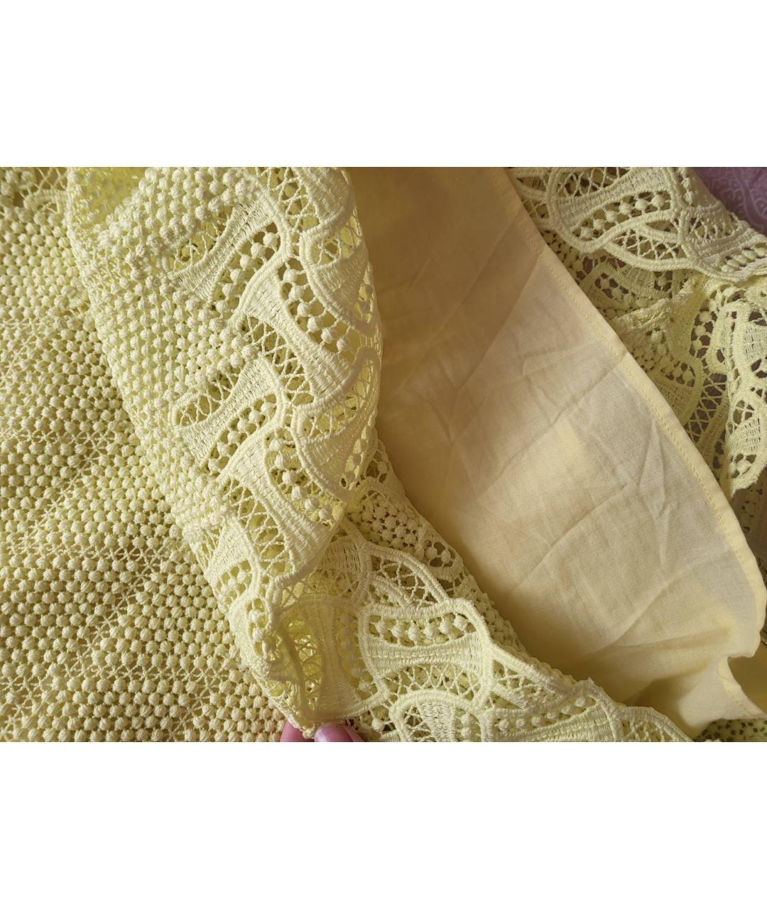 ERMANNO SCERVINO Желтая полиэстеровая юбка миди, фото 6