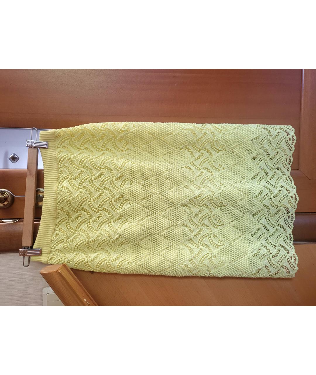 ERMANNO SCERVINO Желтая полиэстеровая юбка миди, фото 7