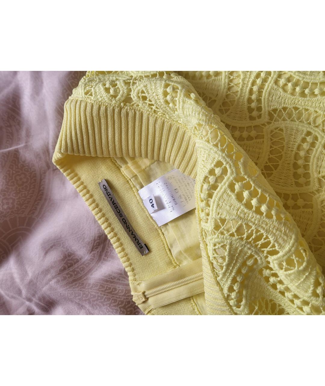 ERMANNO SCERVINO Желтая полиэстеровая юбка миди, фото 4