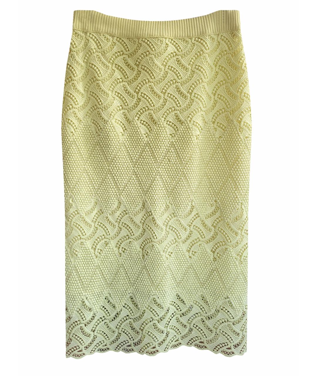 ERMANNO SCERVINO Желтая полиэстеровая юбка миди, фото 1