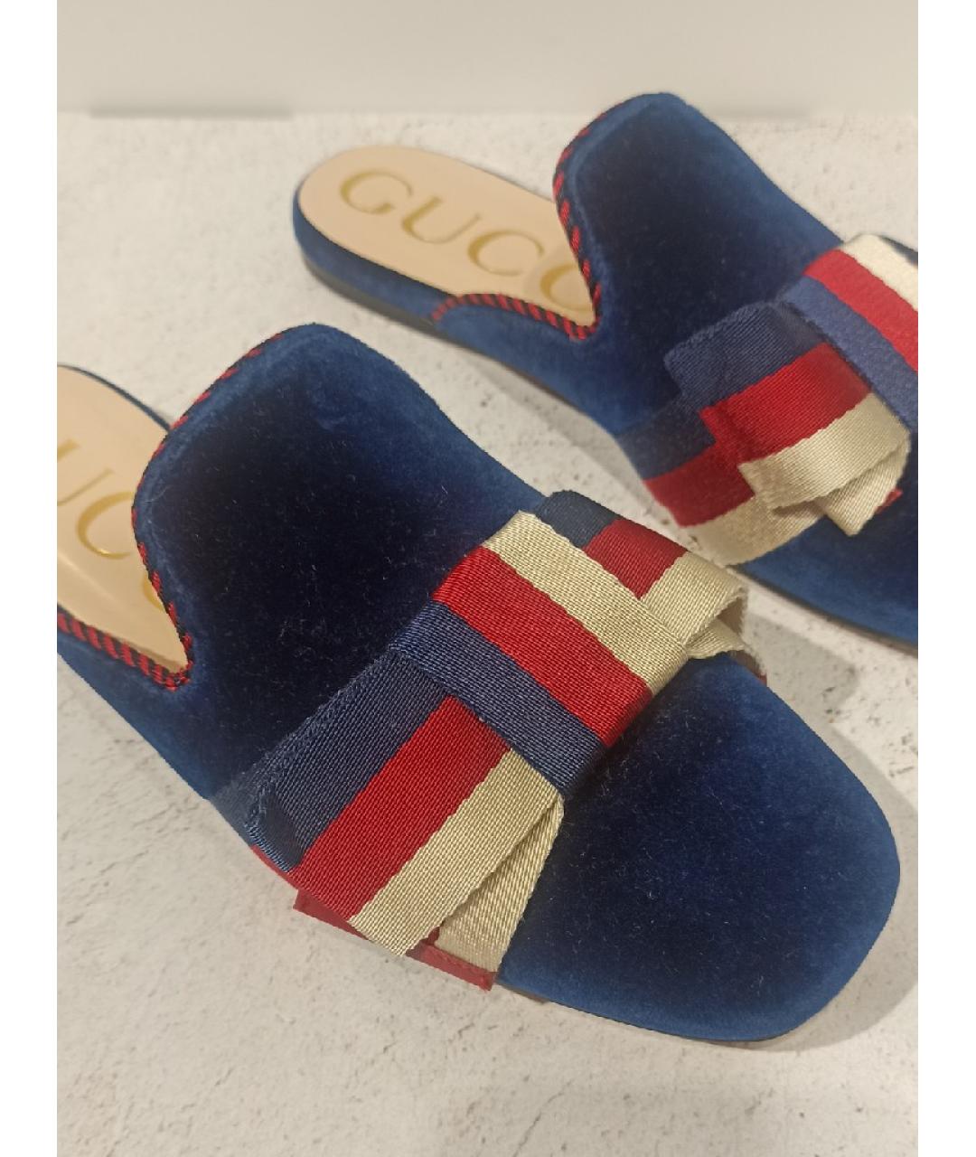 GUCCI Синие мюли, фото 5