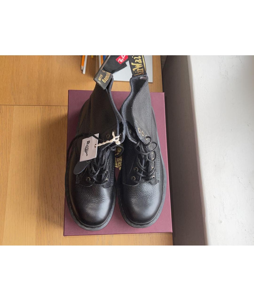 DR. MARTENS Черные кожаные высокие ботинки, фото 3