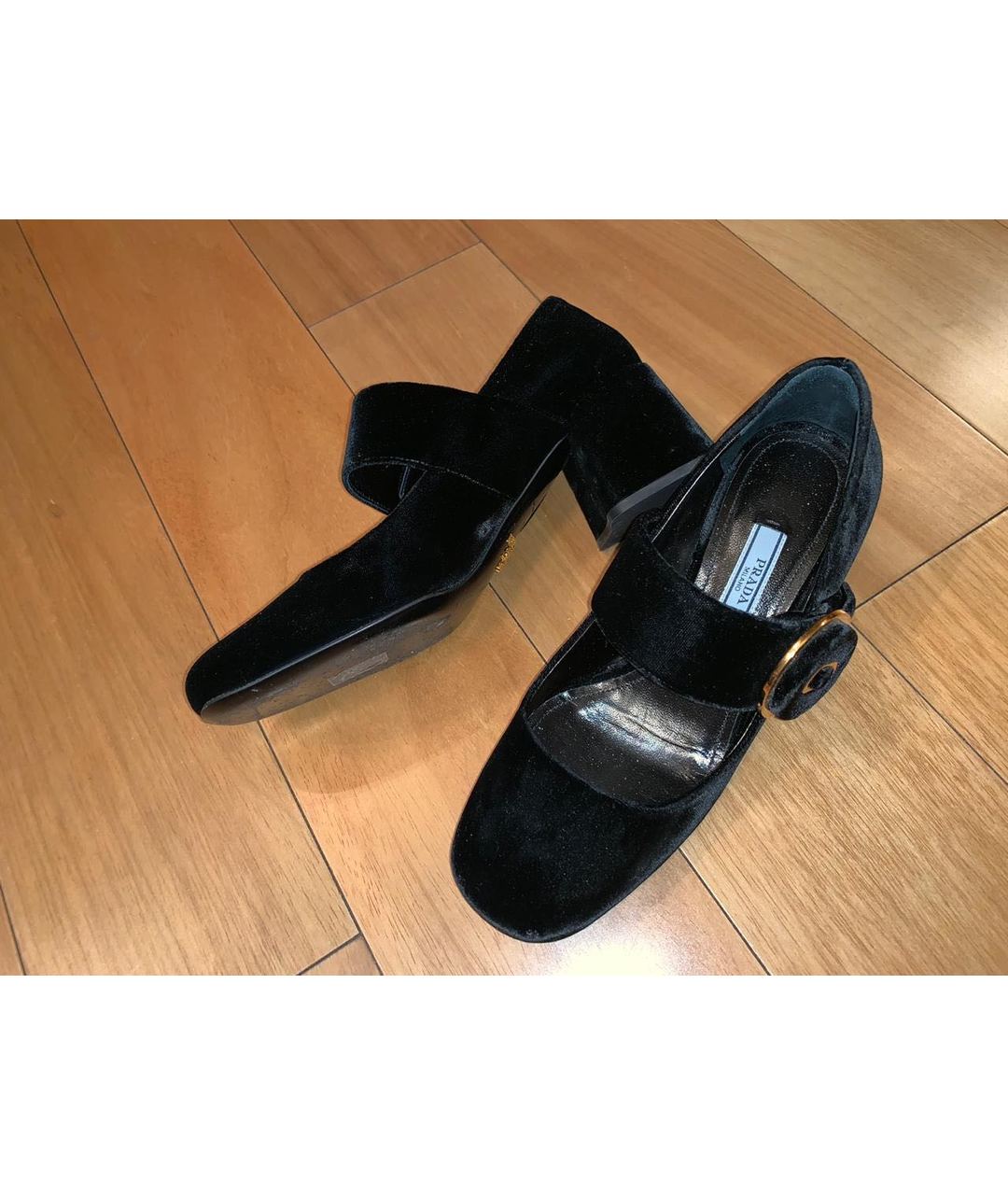 PRADA Черные бархатные туфли, фото 5