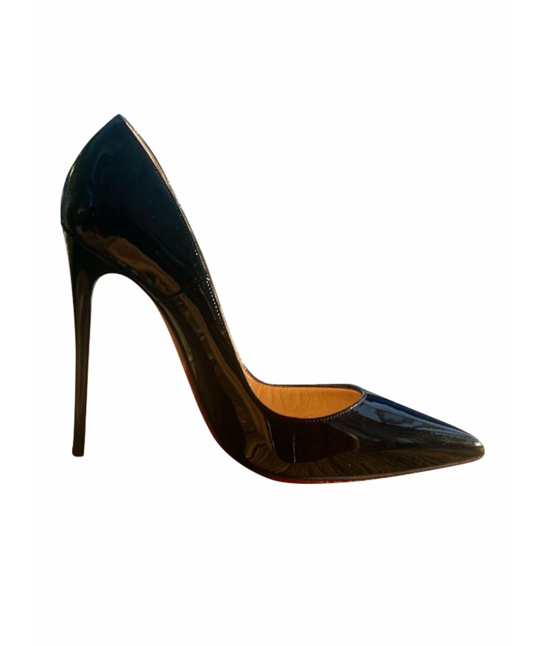 CHRISTIAN LOUBOUTIN Черные кожаные туфли, фото 1