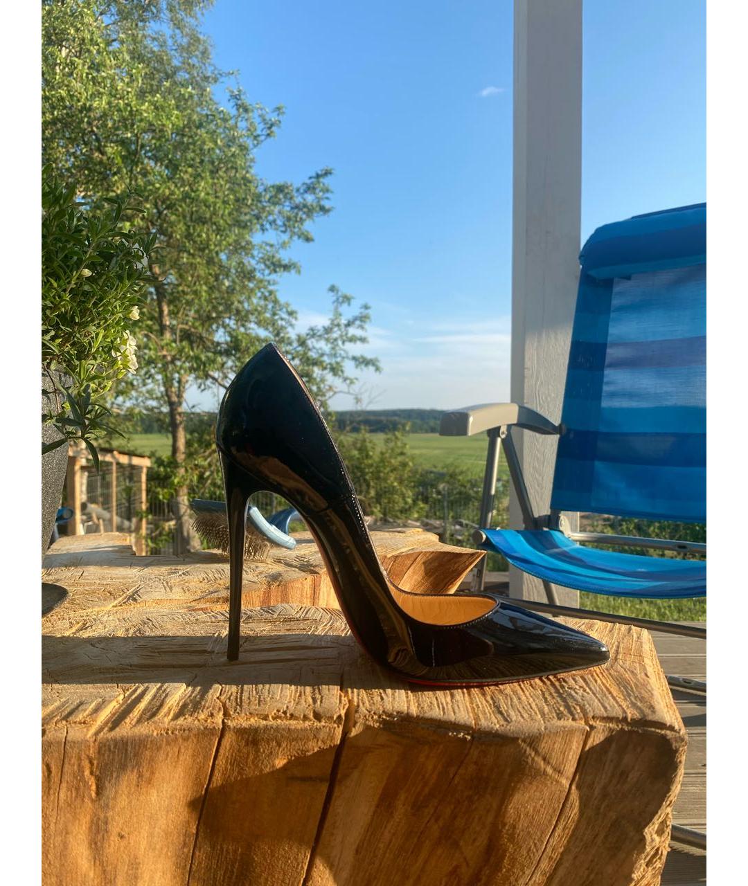 CHRISTIAN LOUBOUTIN Черные кожаные туфли, фото 5