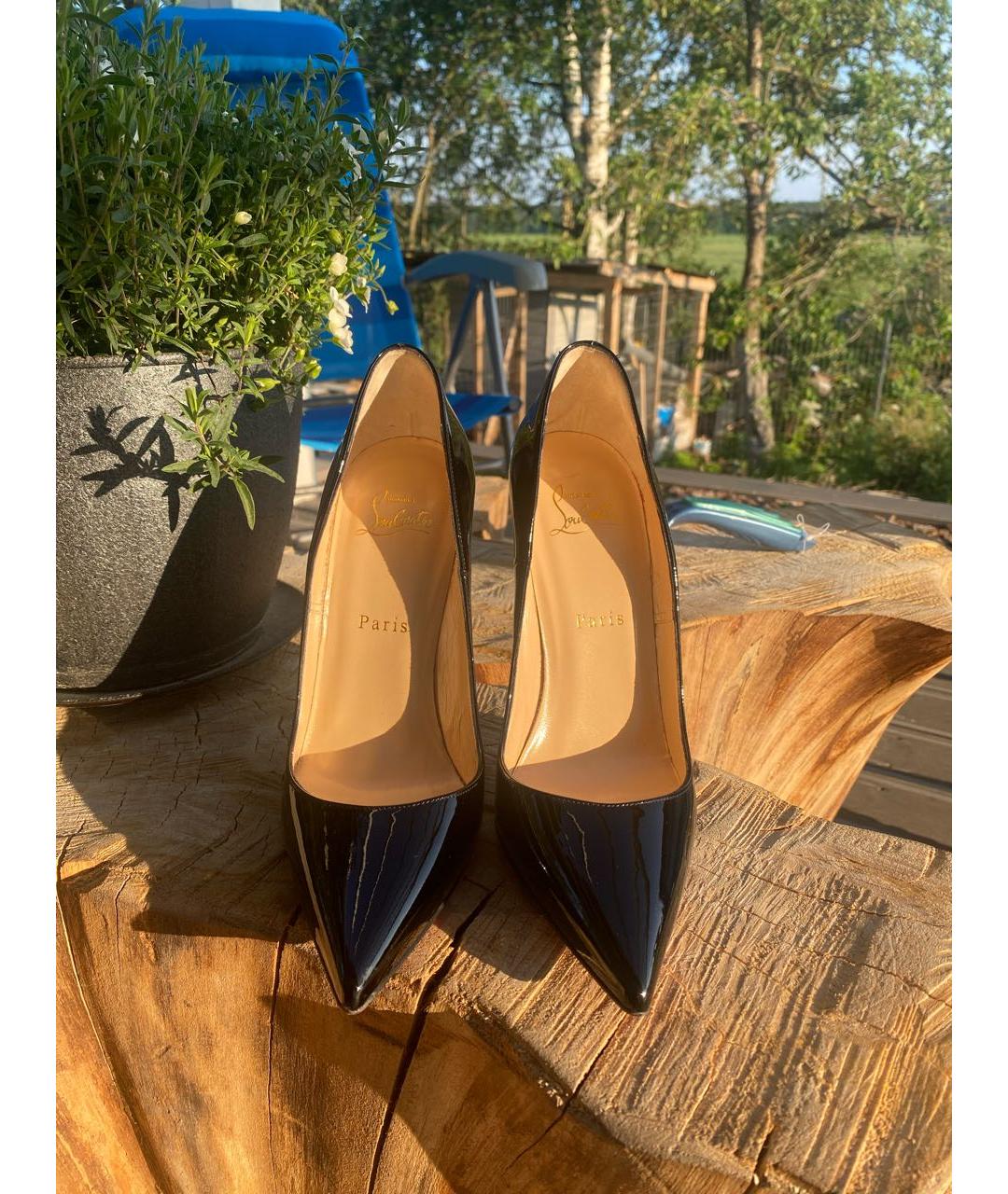 CHRISTIAN LOUBOUTIN Черные кожаные туфли, фото 2