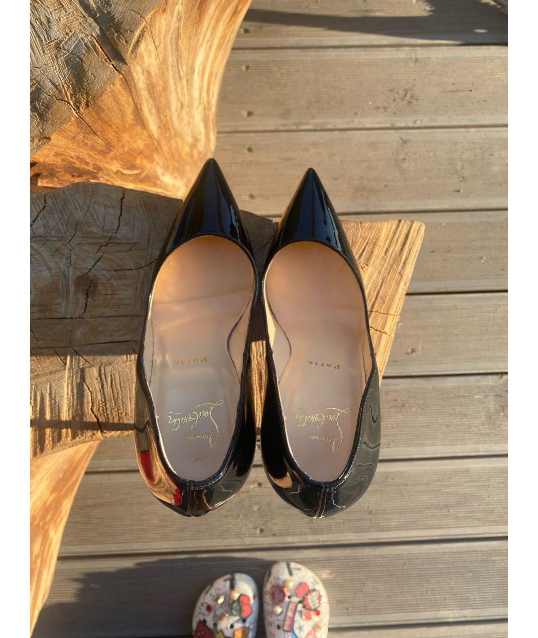 CHRISTIAN LOUBOUTIN Черные кожаные туфли, фото 3