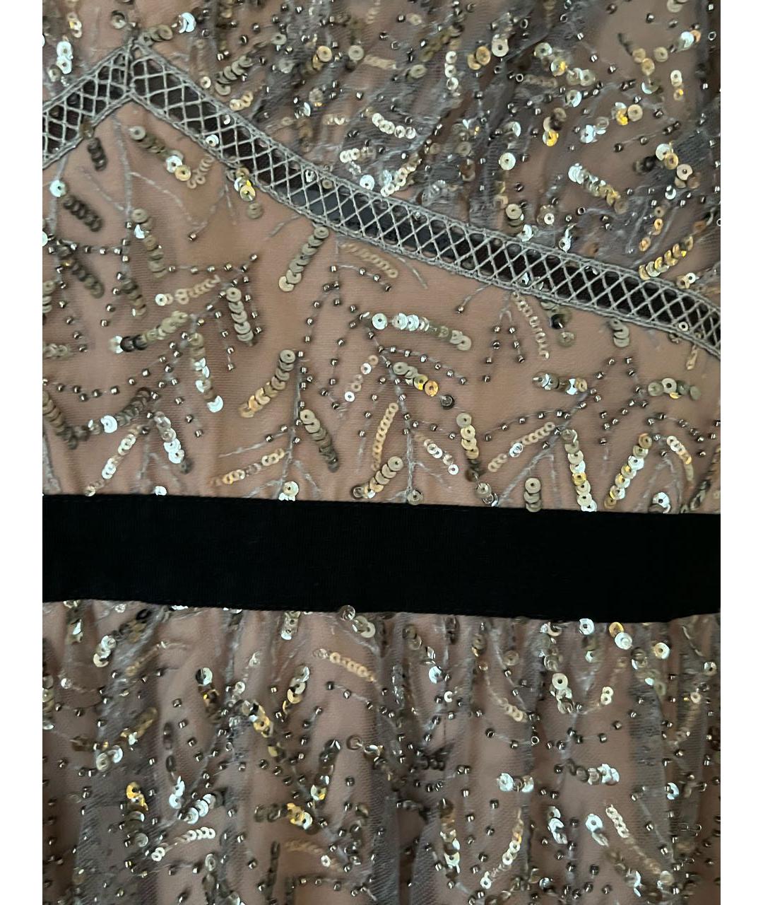 SELF-PORTRAIT Серебряное полиэстеровое коктейльное платье, фото 6