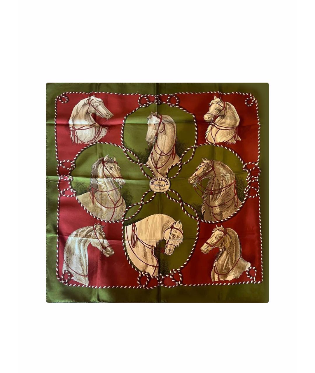 HERMES PRE-OWNED Зеленый шелковый платок, фото 1