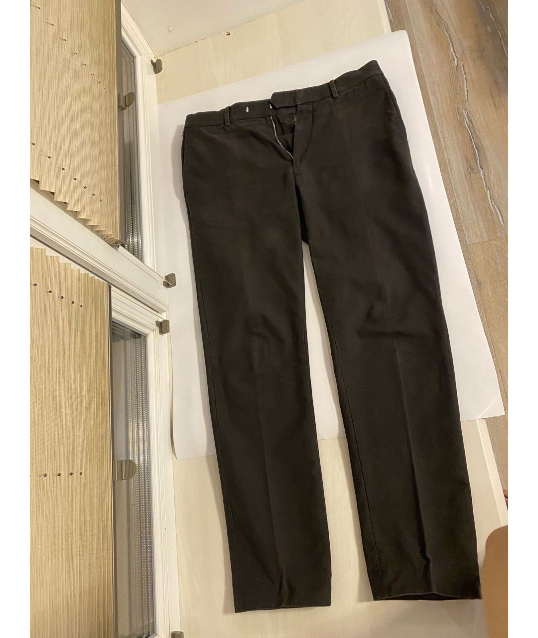 LOUIS VUITTON PRE-OWNED Коричневые хлопковые классические брюки, фото 9