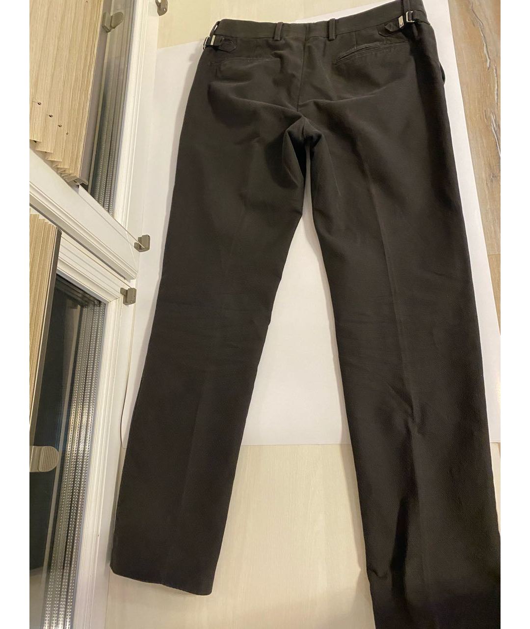 LOUIS VUITTON PRE-OWNED Коричневые хлопковые классические брюки, фото 2