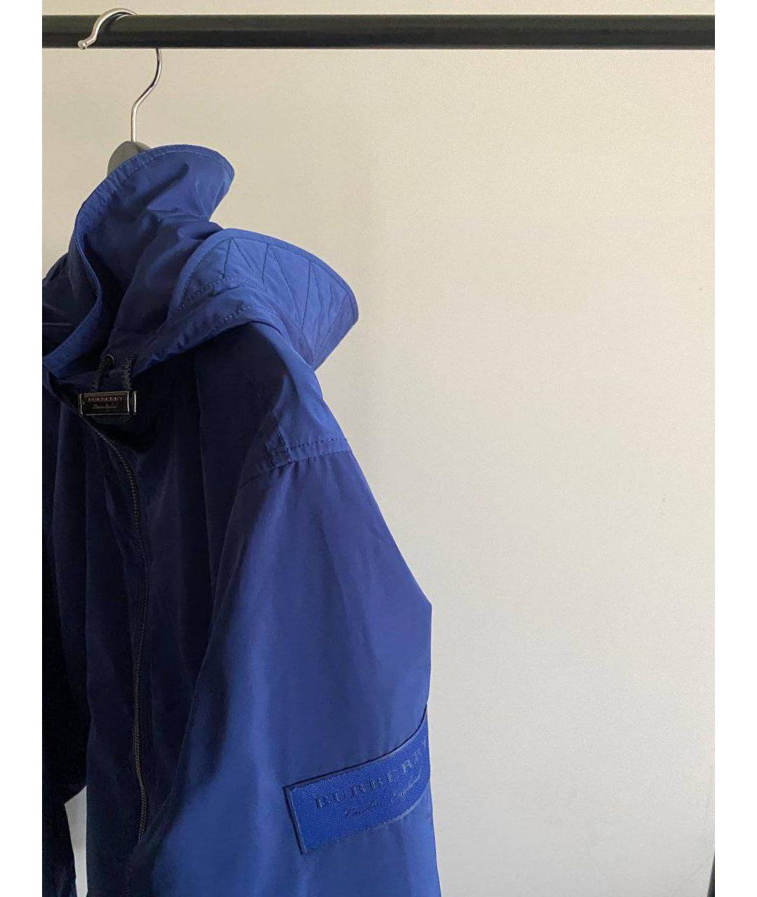 BURBERRY Синяя полиэстеровая куртка, фото 5