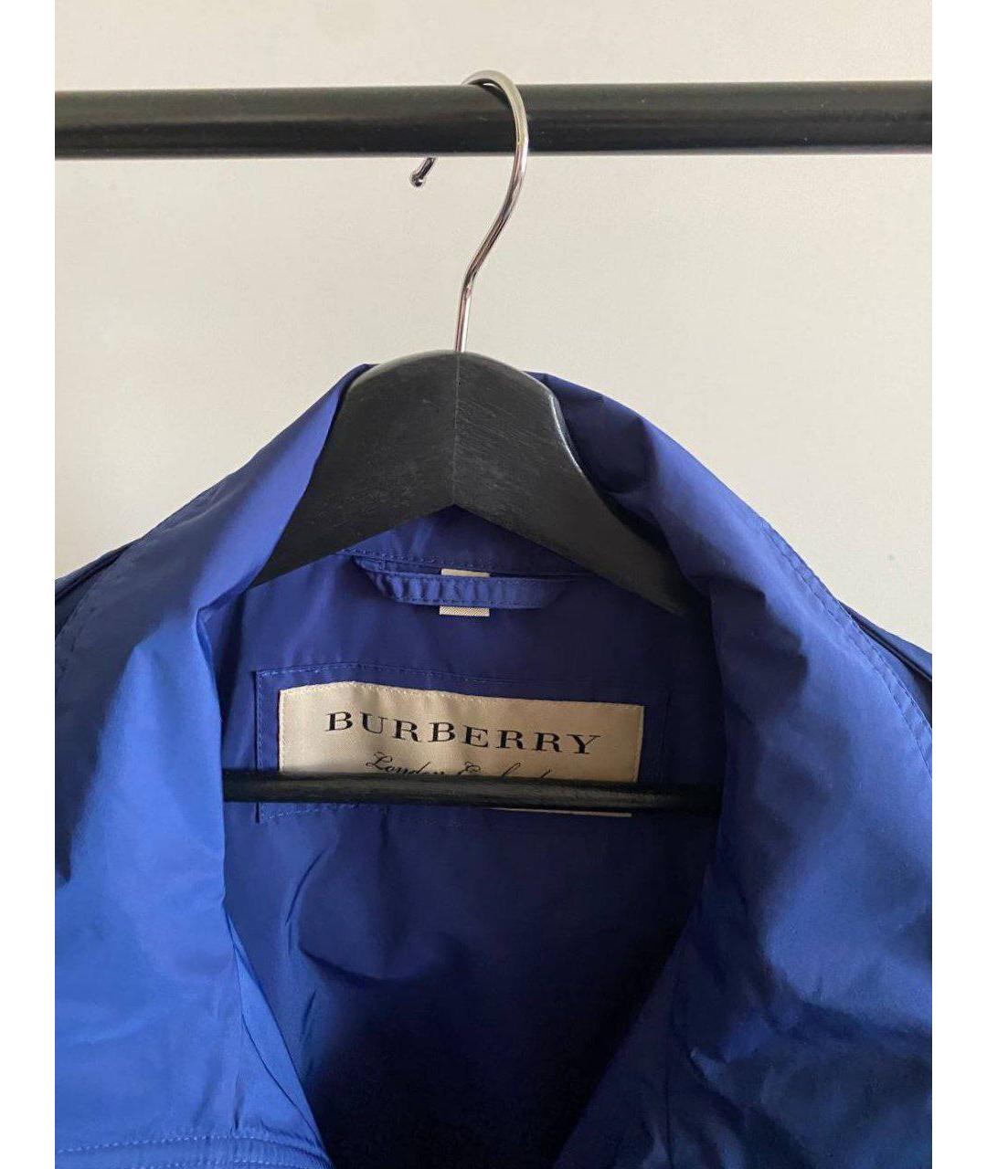 BURBERRY Синяя полиэстеровая куртка, фото 3