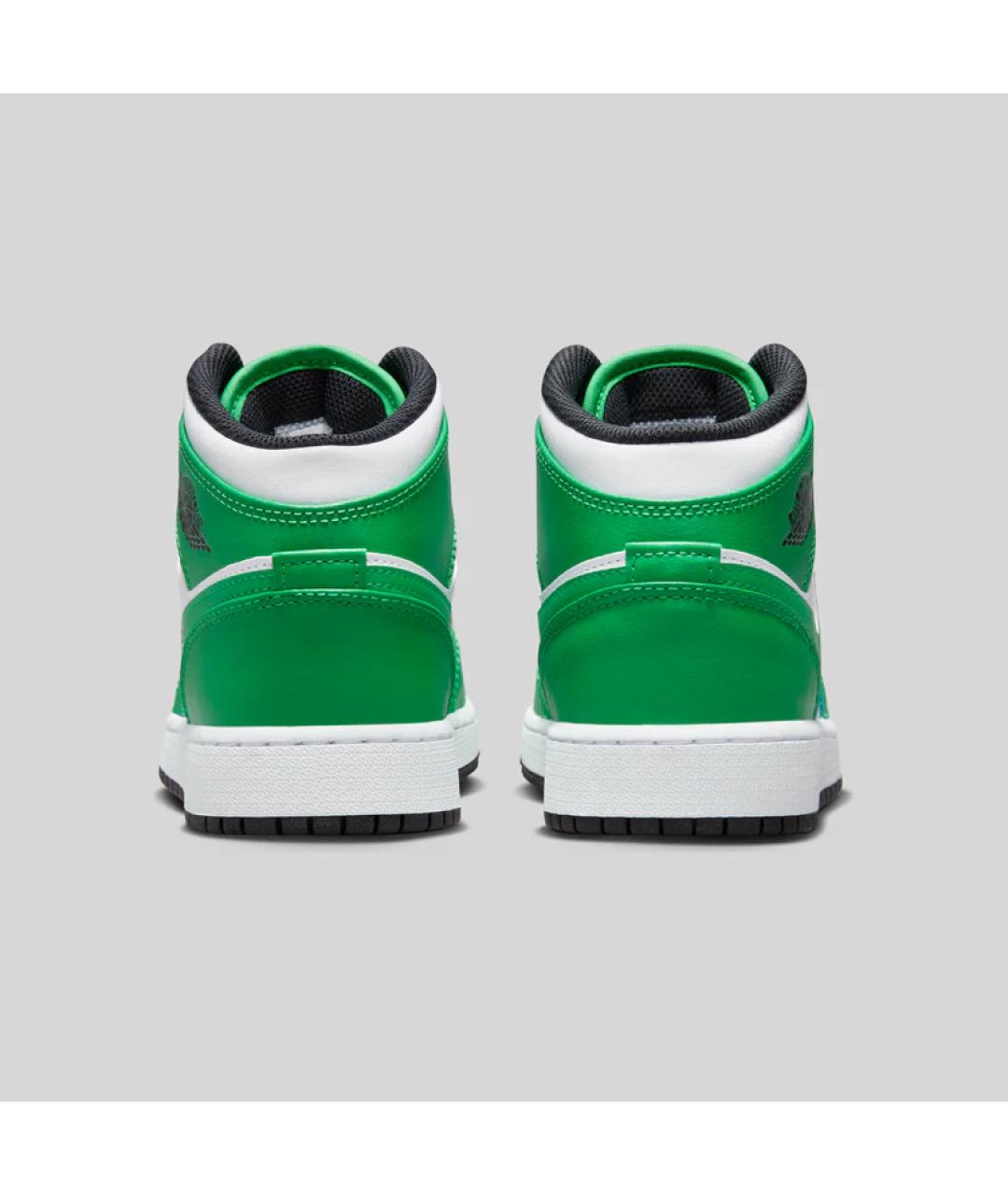 JORDAN Зеленые кожаные кроссовки, фото 4