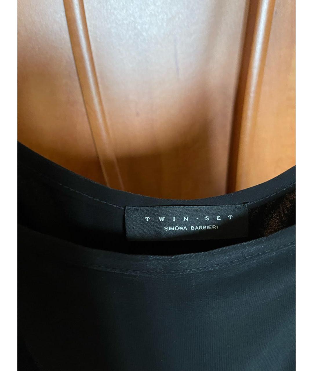 TWIN-SET Черное полиэстеровое коктейльное платье, фото 4