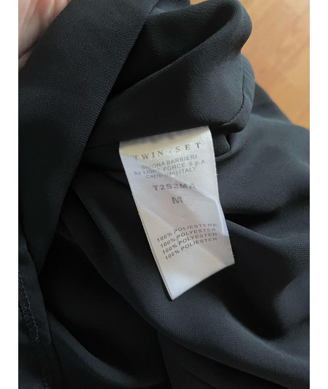 TWIN-SET Черное полиэстеровое коктейльное платье, фото 5